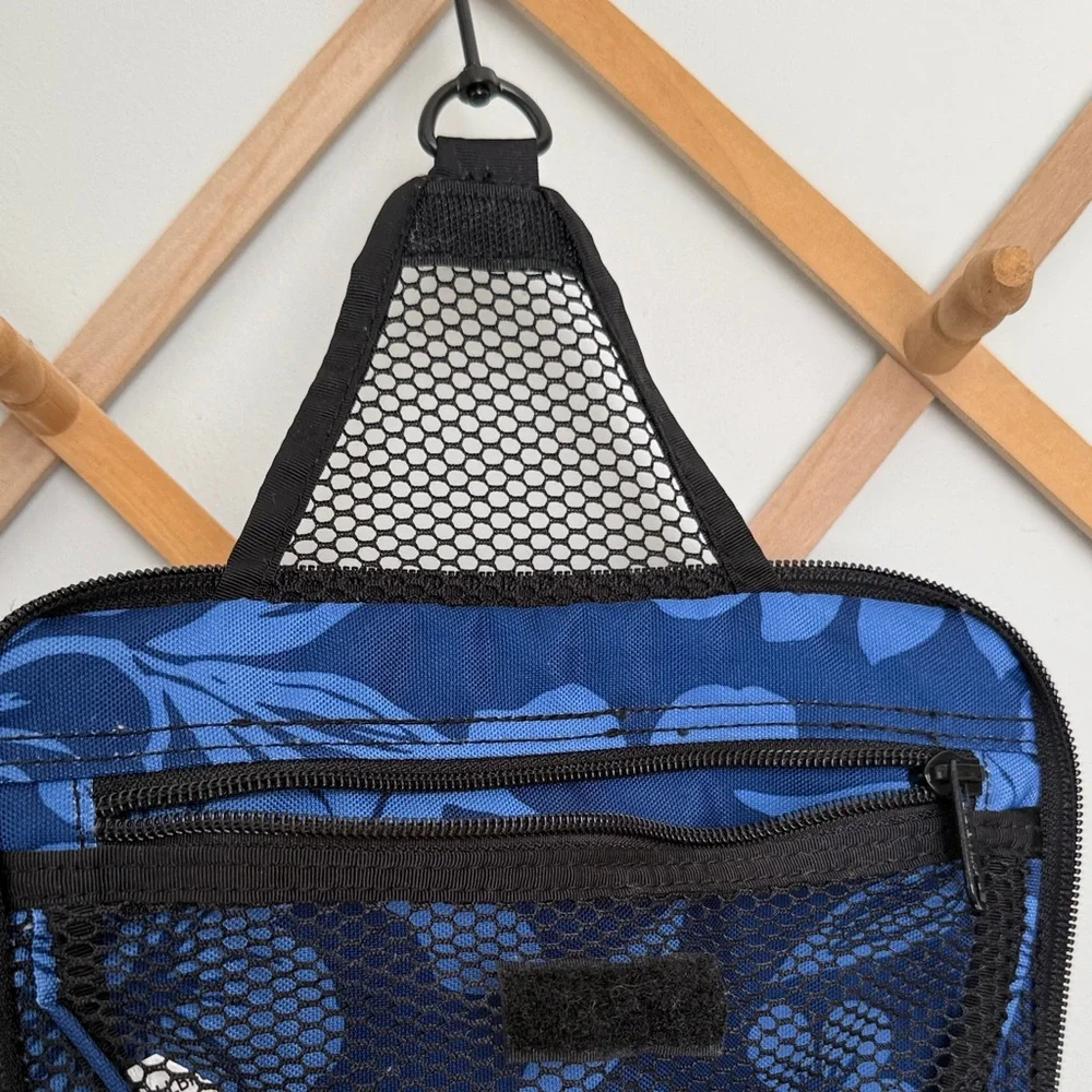 L.L. Bean Blue Floral travel toiletries bag